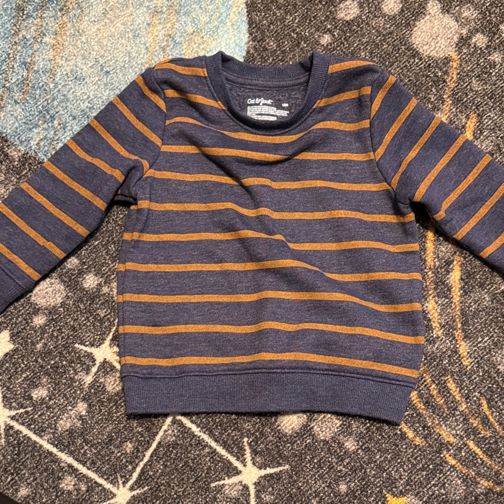 Carter's Blue and Brown Striped Sweatshirt